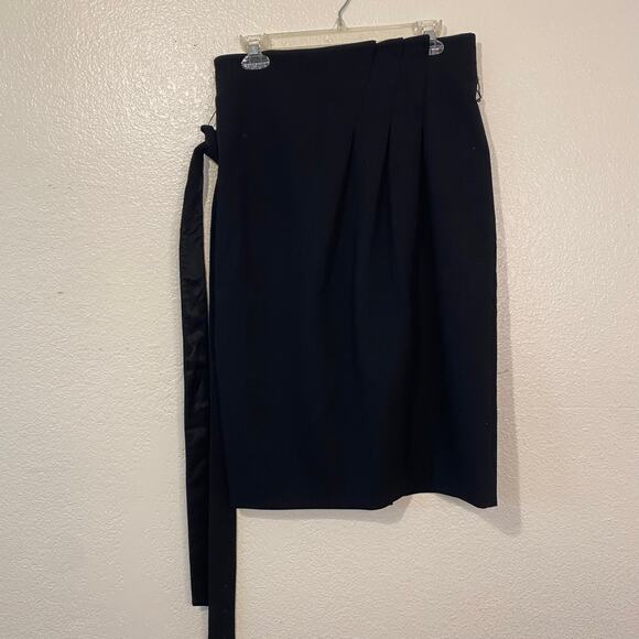 Magaschoni Classic Wool Pencil Skirt W/ Tie Classy Work Party - Picture 7 of 13